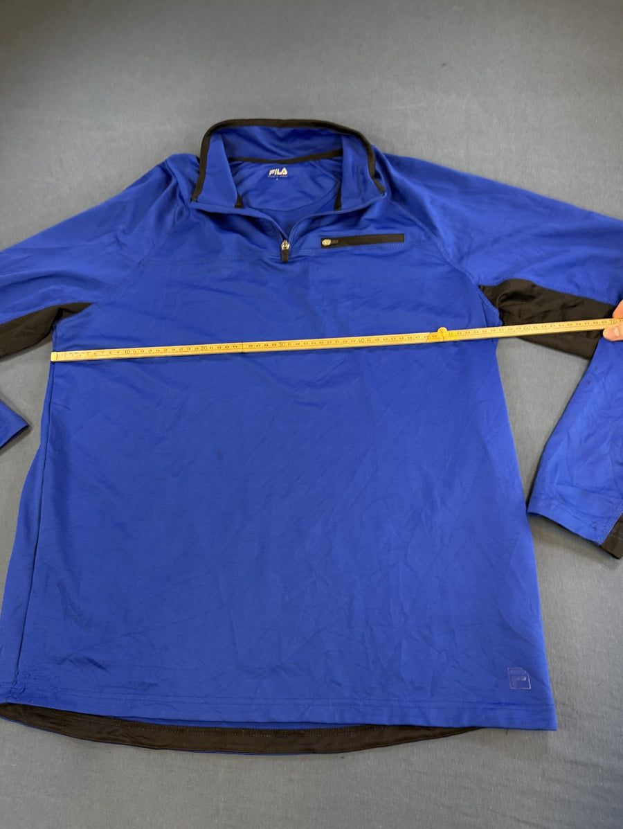 Blauwe Fila troyer (quarter zip trui), maat L