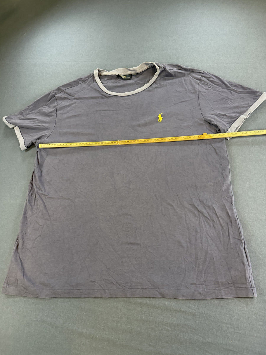 Blauwe Polo Ralph Lauren tee (ringer t-shirt / basic shirt) maat M