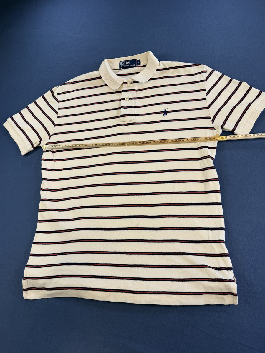 Beige poloshirt Ralph Lauren (piquépolo) met streep, maat S