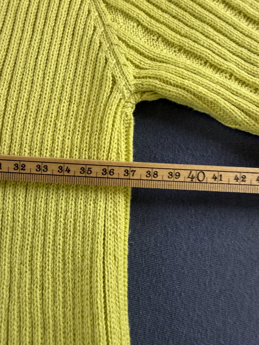 Geel Lacoste ribtrui met V-hals (pullover / sweater), maat XL