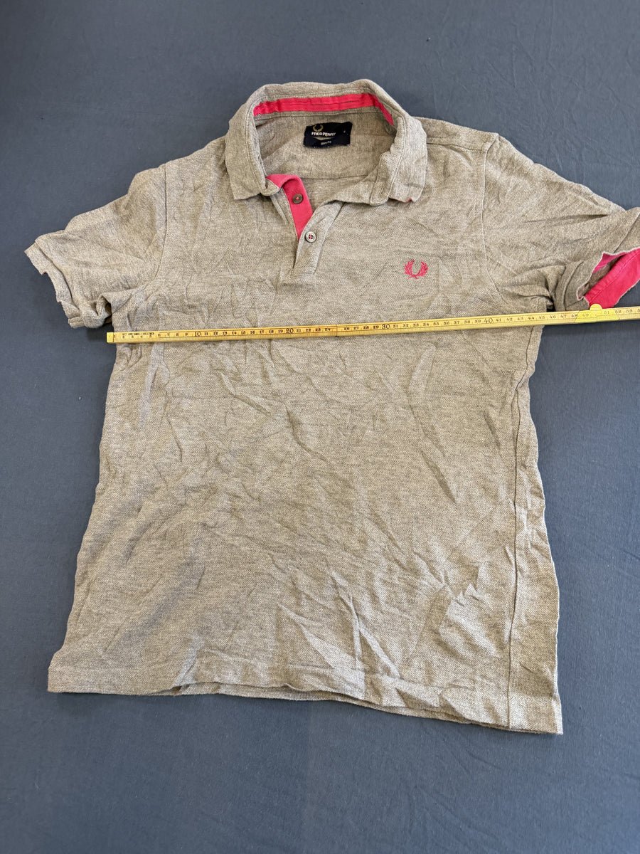 Grijs gemêleerd Fred Perry polo (piquéshirt), maat S