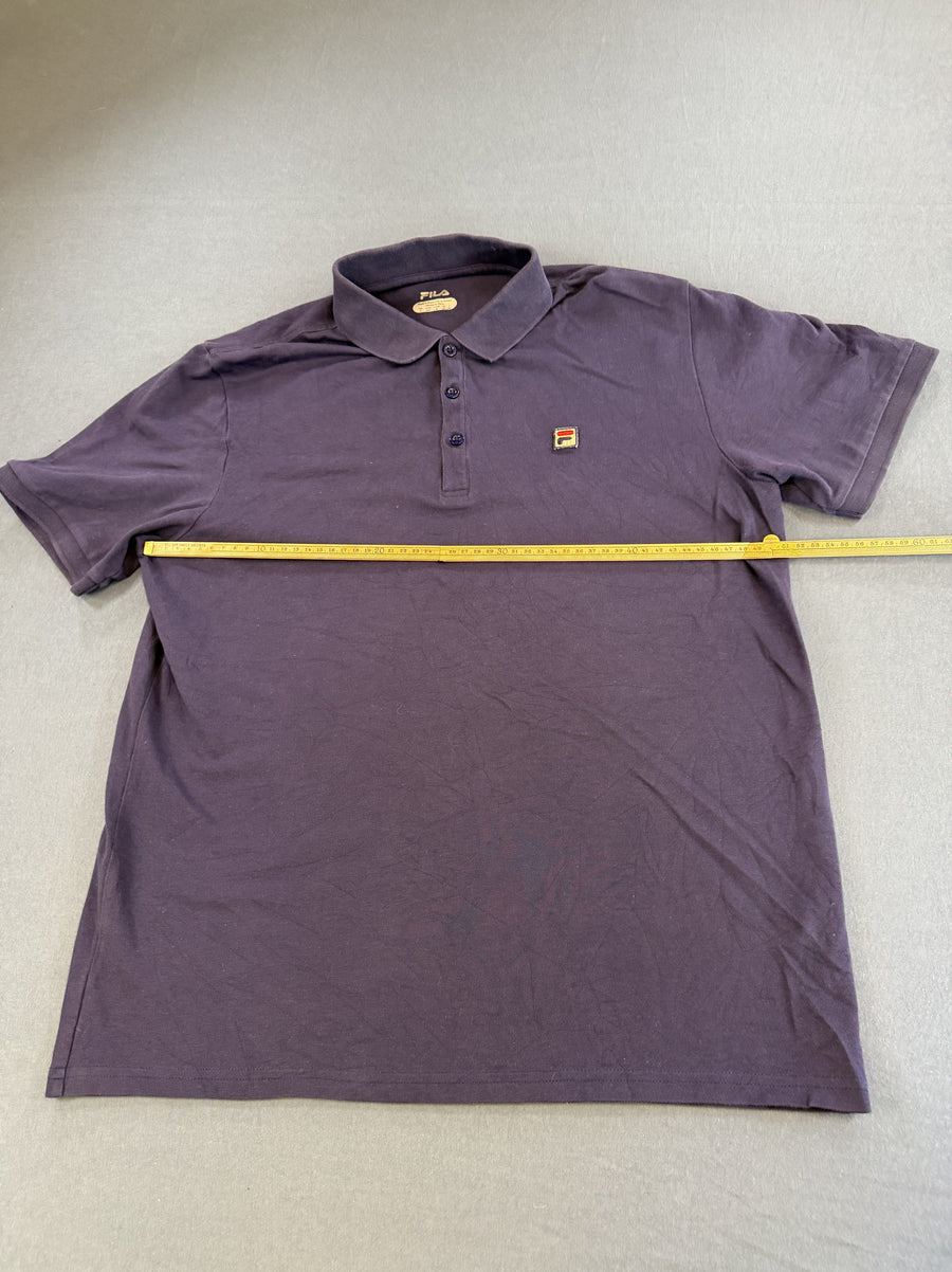 Blauw Fila poloshirt heren maat M (piqué shirt / polo met F-box logo)