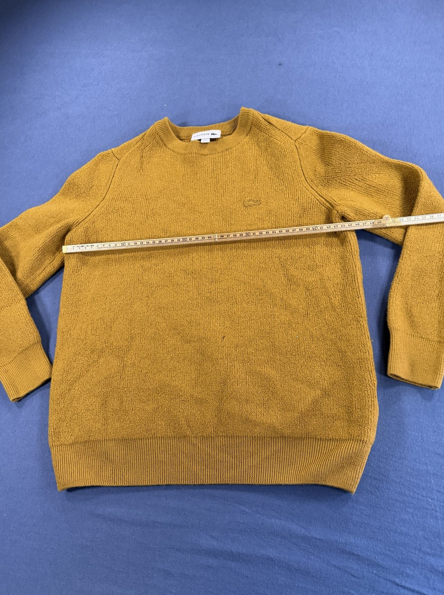 Okergeel Lacoste pullover (trui) maat XL met raglanmouw
