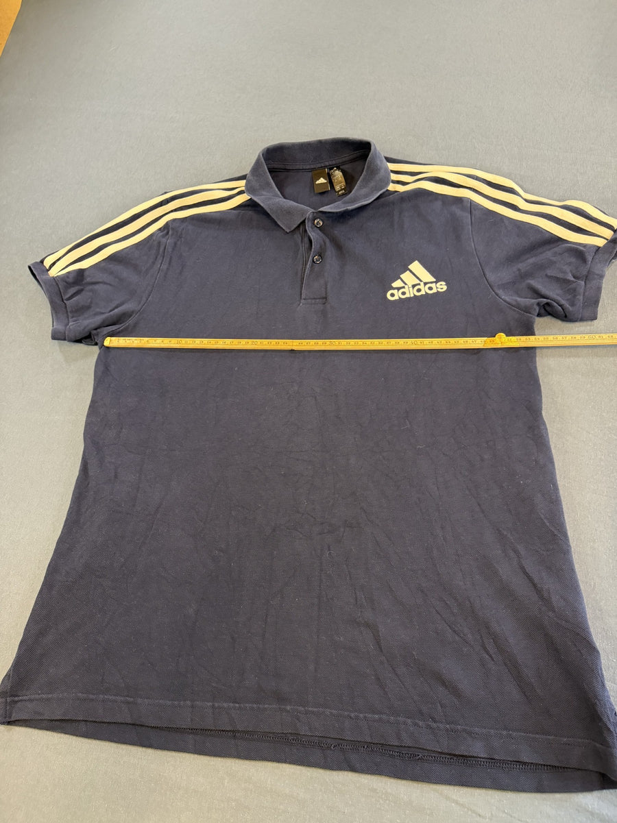 Blauwe adidas 3-stripes polo (poloshirt) maat XL, piqué katoen