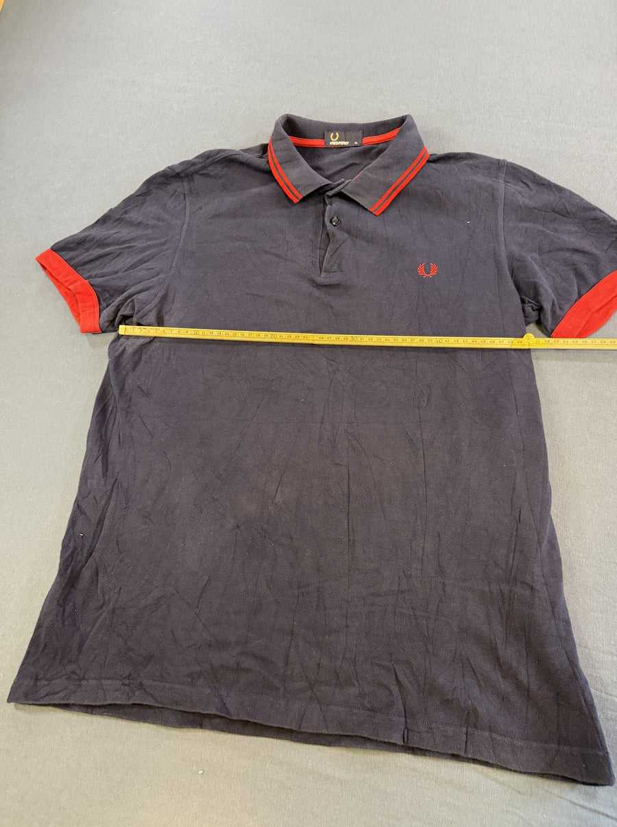 Blauwe Fred Perry polo (poloshirt) maat XL - rode twin-tipped kraag
