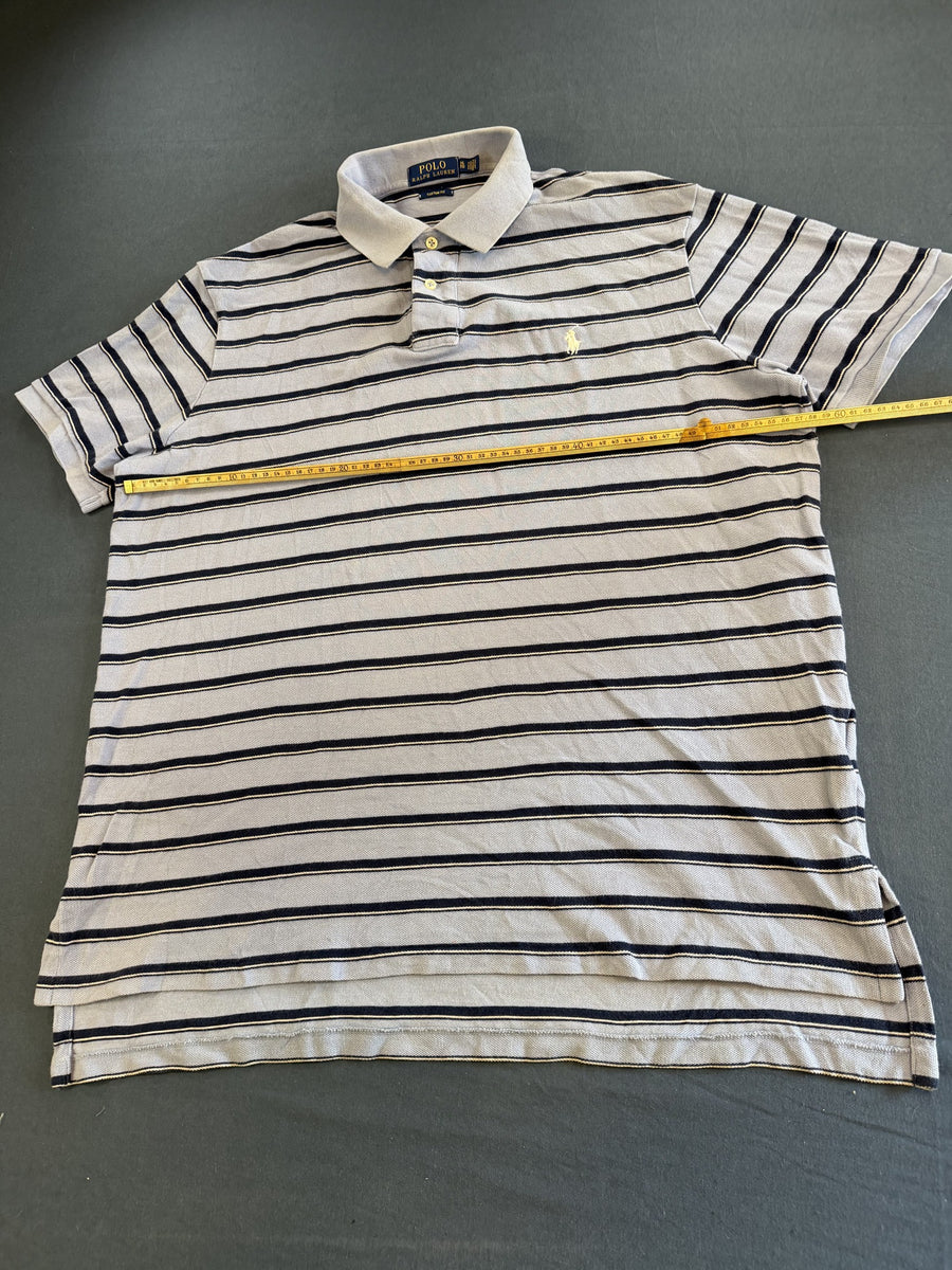 Blauw-Wit Gestreepte Polo Ralph Lauren Heren Maat XL (Poloshirt / Piqué Polo)