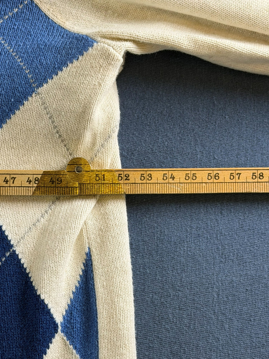 Tommy Hilfiger trui wit geruit heren maat M v-hals v-neck sweater pullover