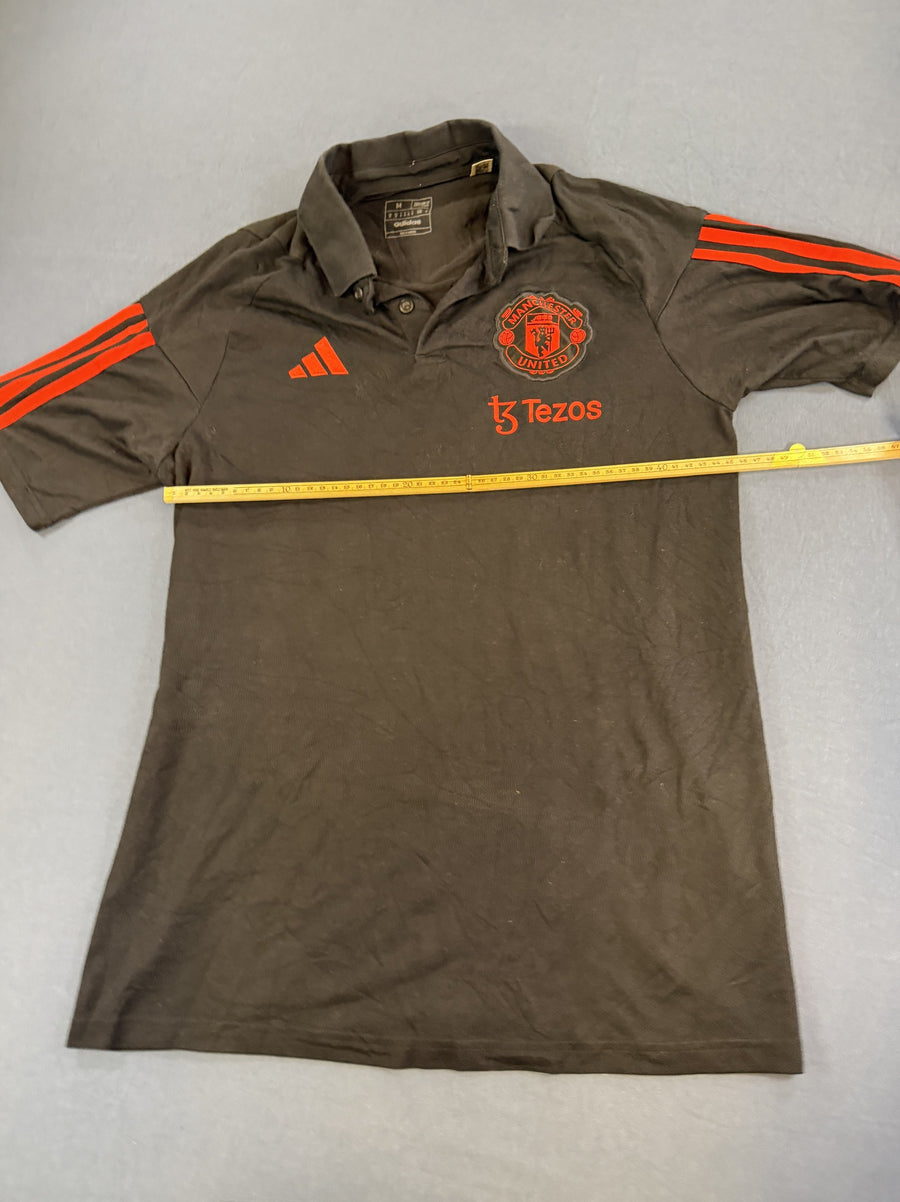 Zwart adidas Manchester United sportpolo (trainingsshirt), maat M