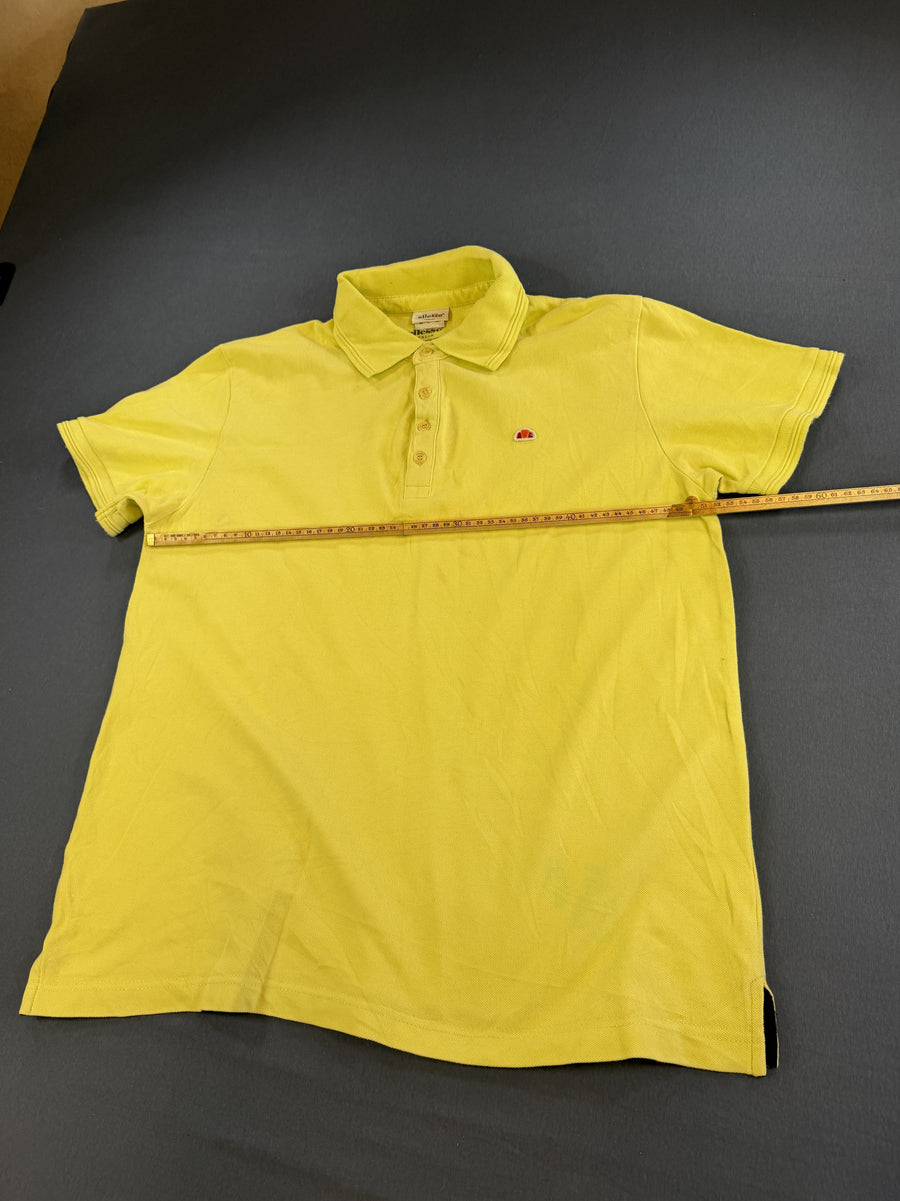 Geel Ellesse Italia polo heren (poloshirt piqué) maat L