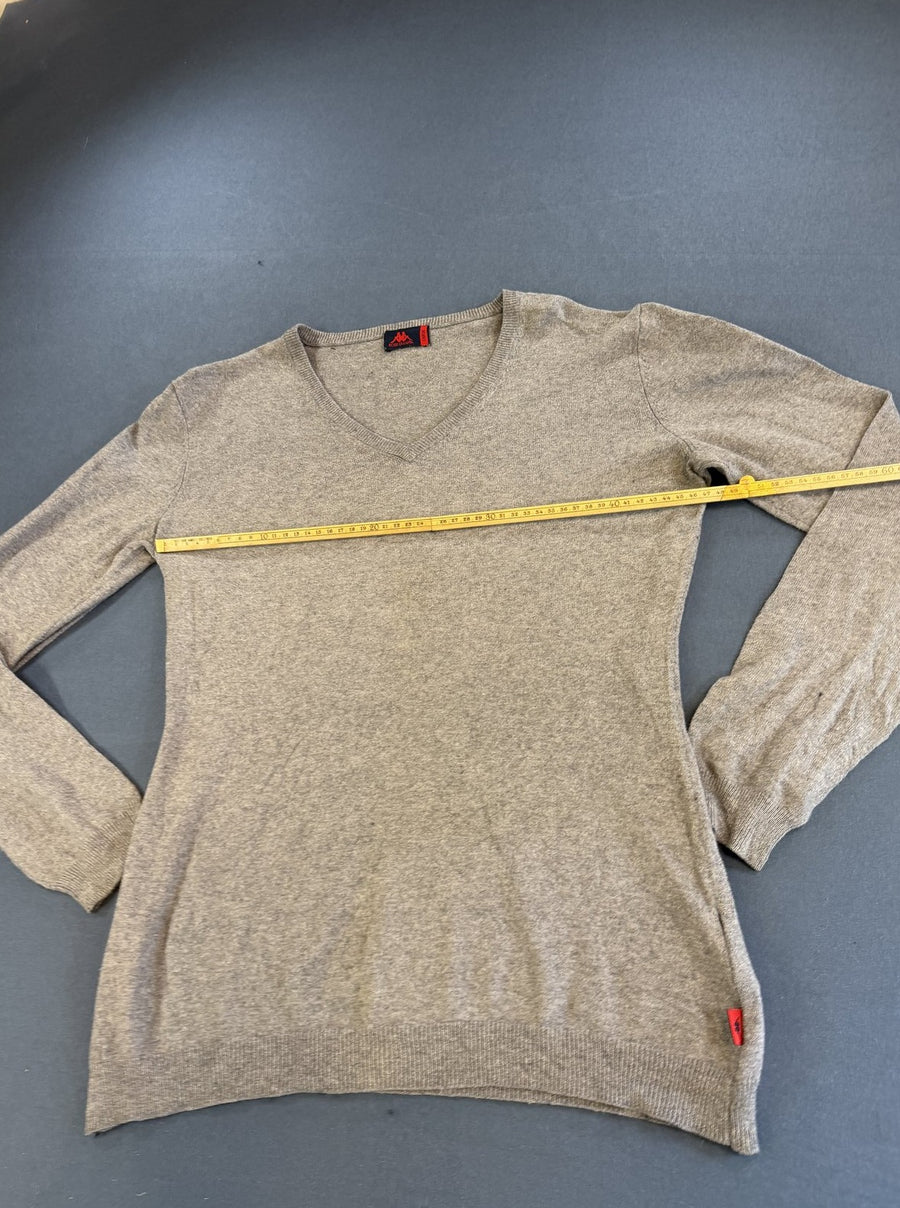 Grijs Robe di Kappa trui van kasjmier/katoen, maat L (fijngebreide pullover / sweater)