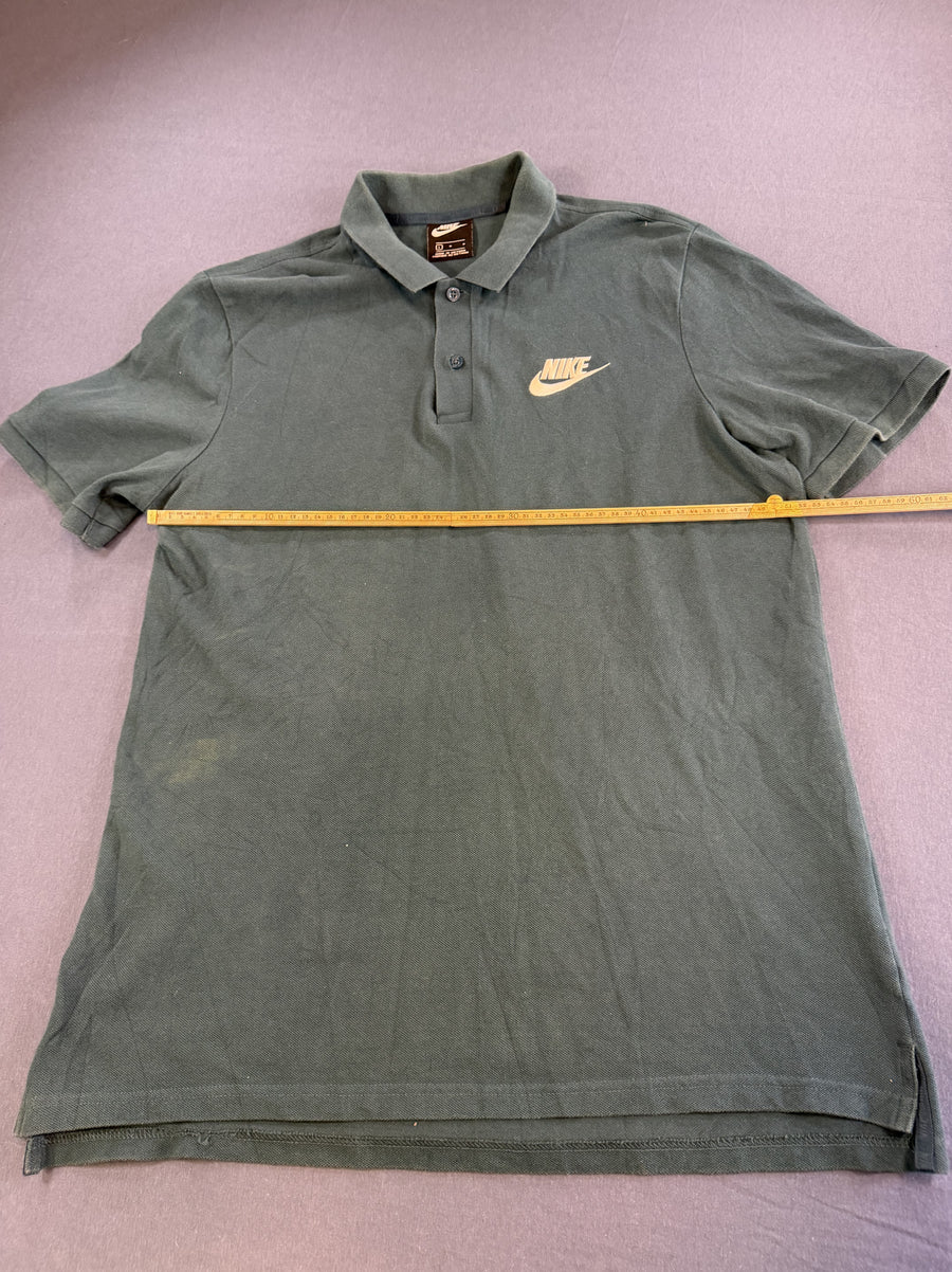 Donkergroene herenpolo van Nike (piquéshirt), maat L met swoosh-logo