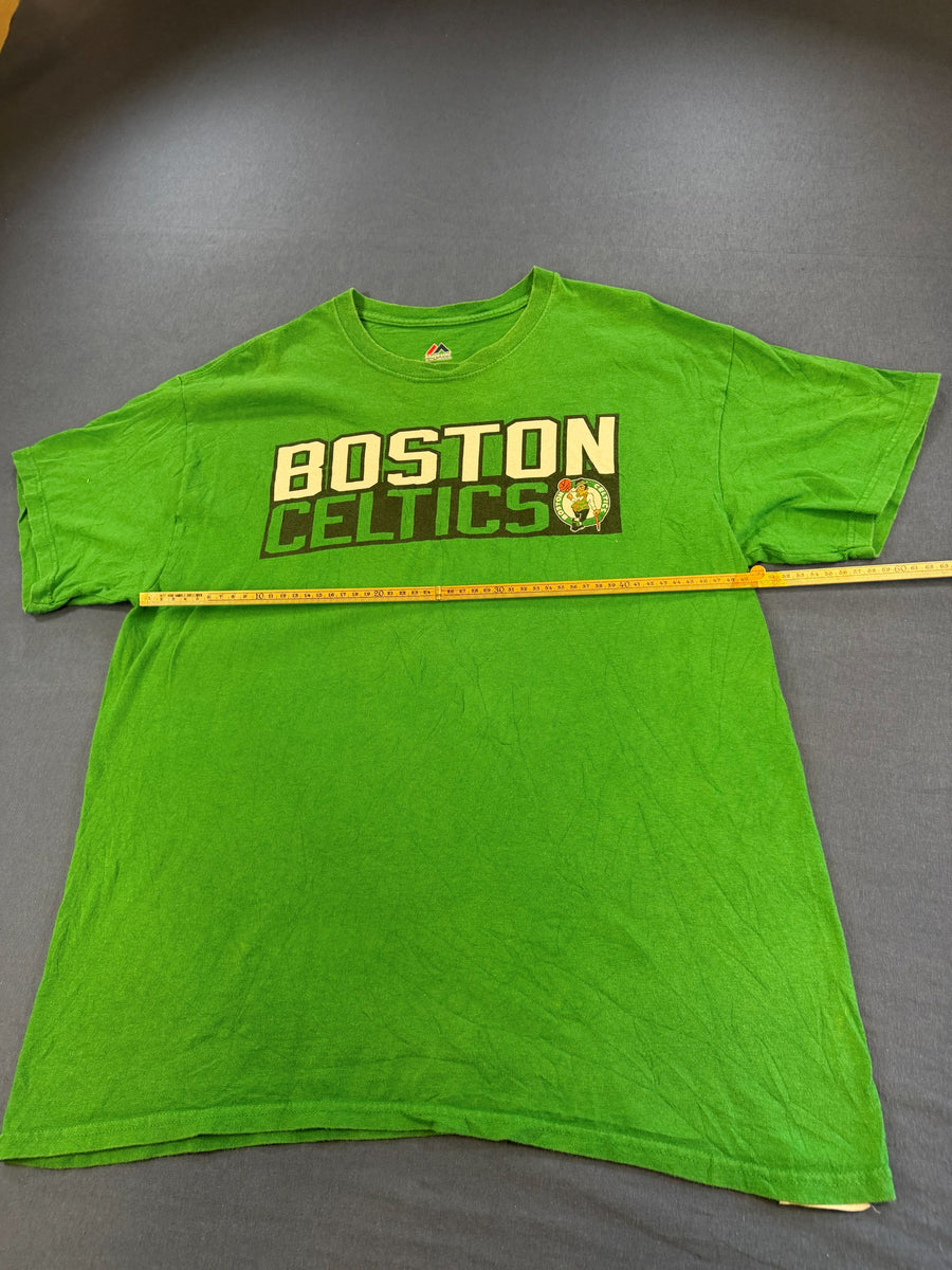 Majestic t-shirt groen print heren maat L shirt tee