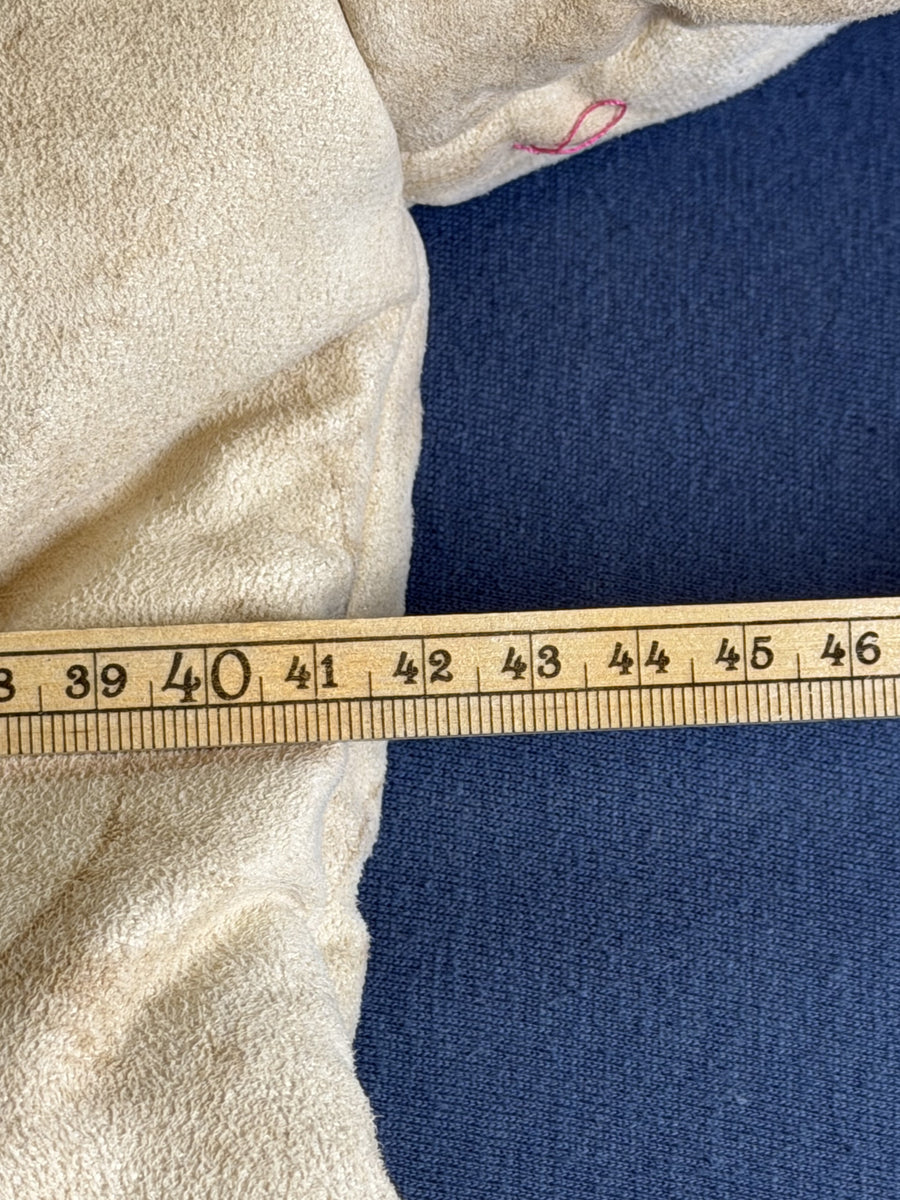 Beige leren damesjas van Vintage Dressing (lammy coat / Afghaanse jas), maat XL