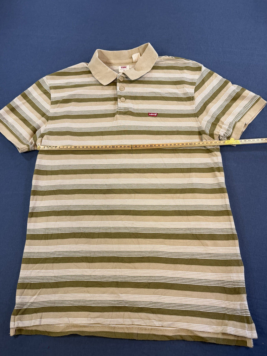 Zand-olijf Levi's piqué poloshirt (polohemd), maat M