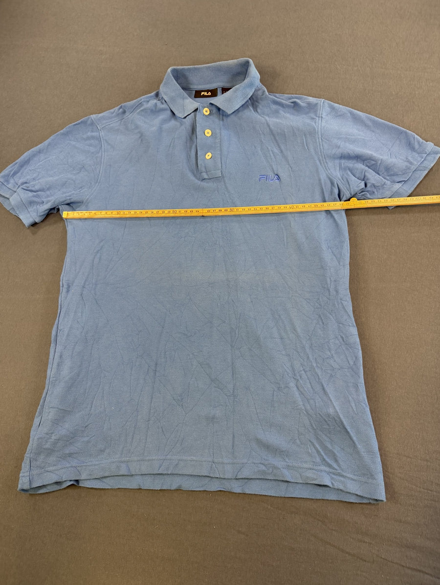 Blauwe polo van FILA (poloshirt), heren maat S, piqué katoen