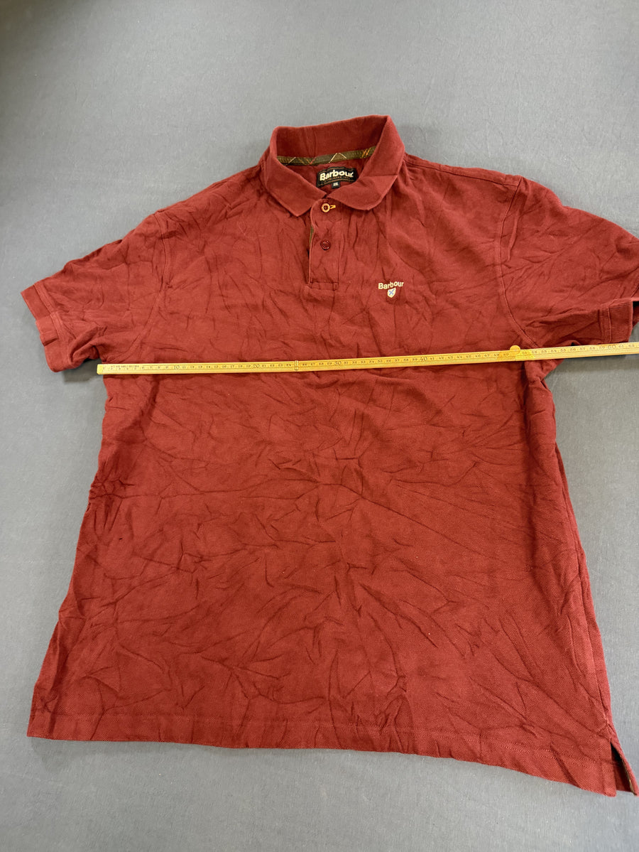 Rood Barbour poloshirt (polo) in piqué — maat XXL