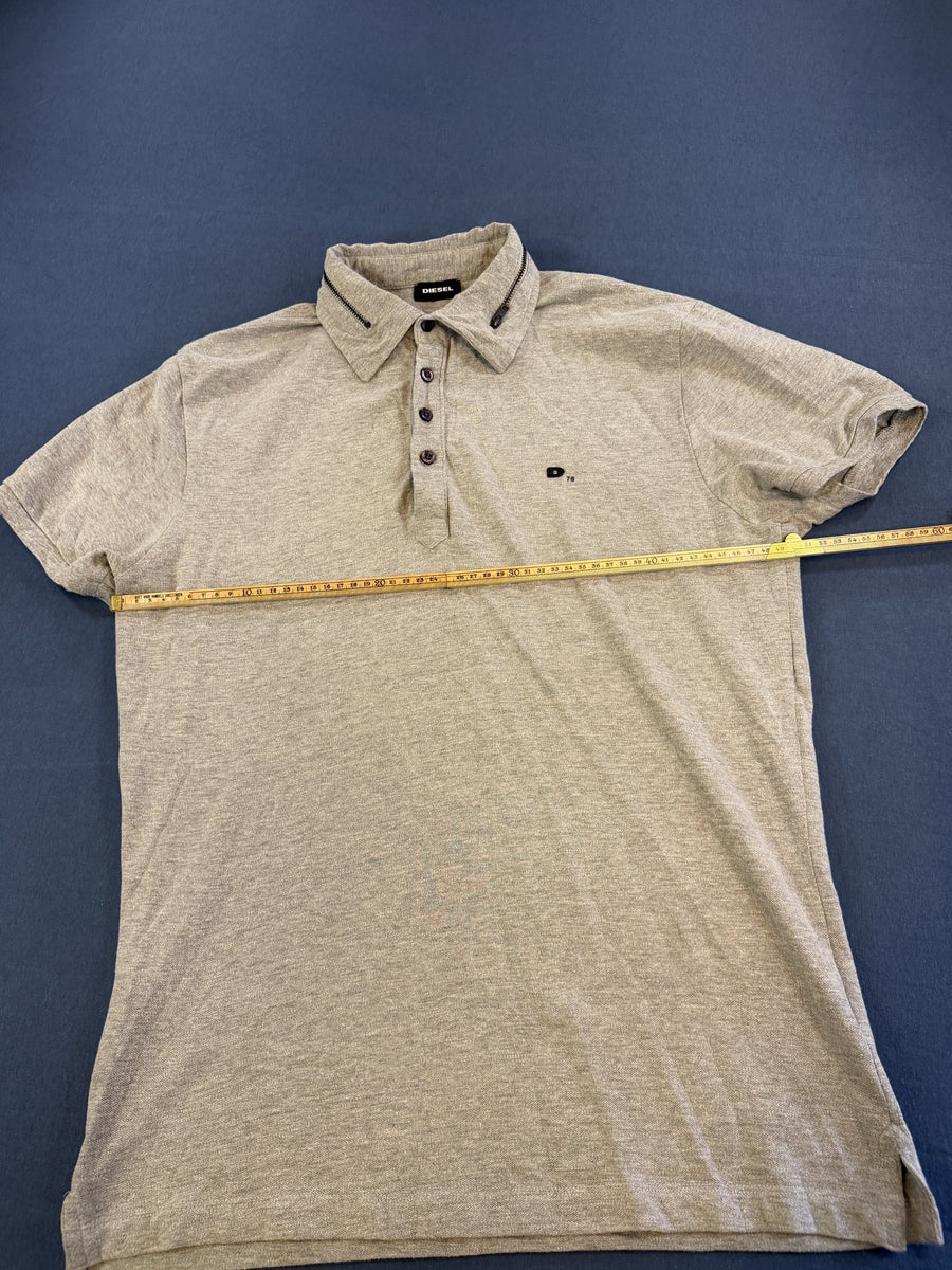 Grijs Diesel golfshirt met ritsdetail in de kraag (polo / poloshirt)
