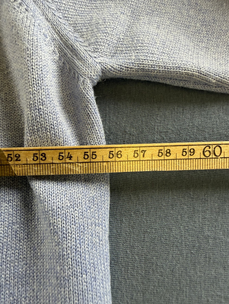 Blauwe Lacoste pullover (trui) van wol - heren maat L, ronde hals