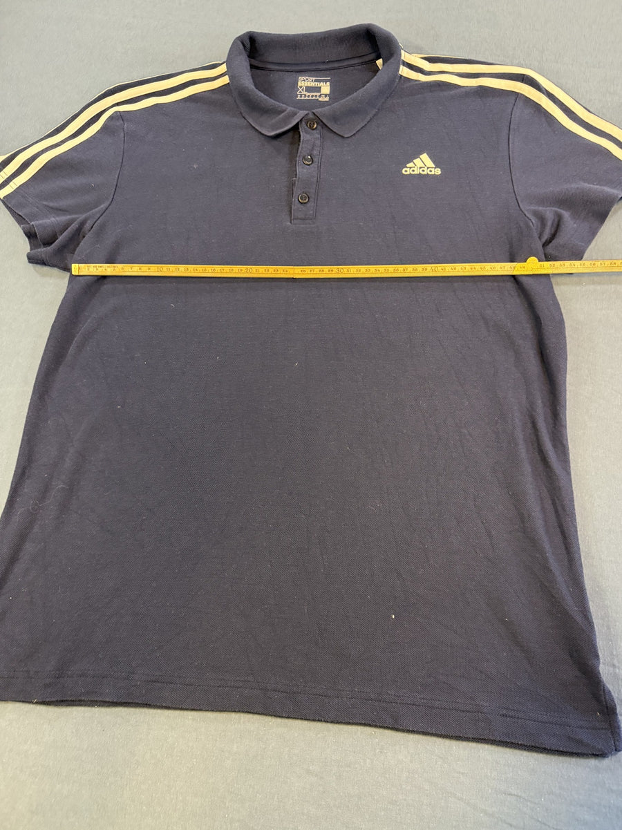 Blauwe adidas polo (poloshirt) maat XL – piqué katoen met 3-stripes