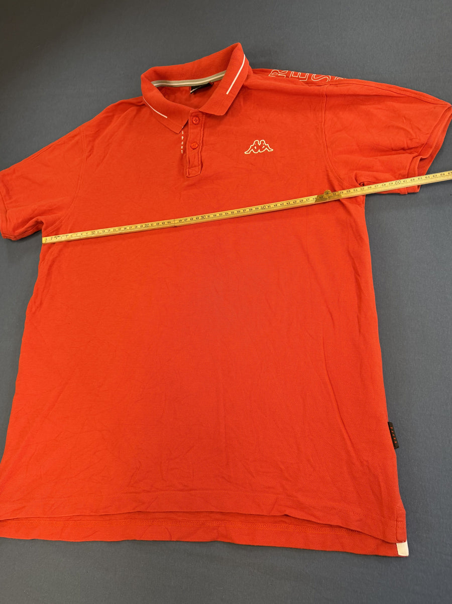 Rode Kappa polo, maat XXL (poloshirt / piquéshirt), met geborduurd Omini-logo