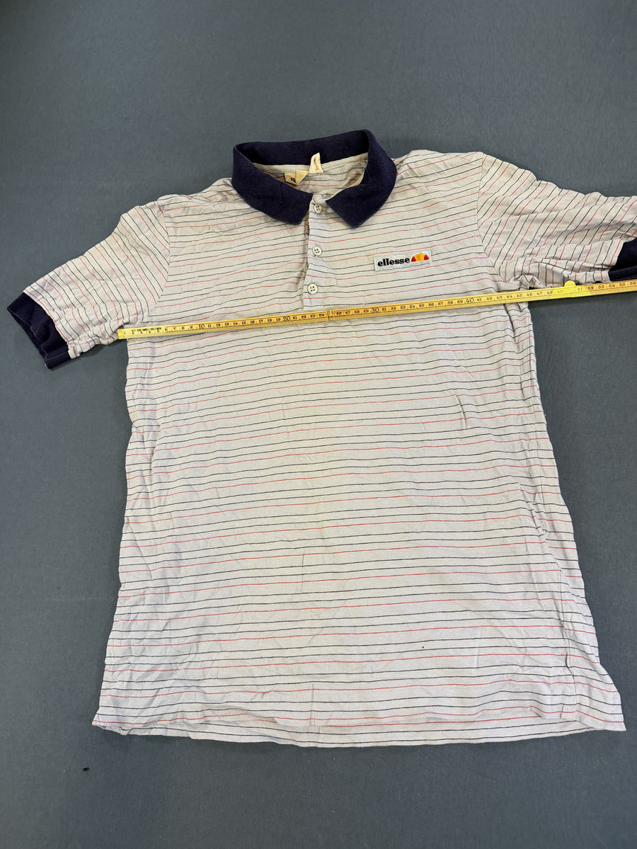 Wit gestreepte Ellesse tennispolo (sportshirt), maat S