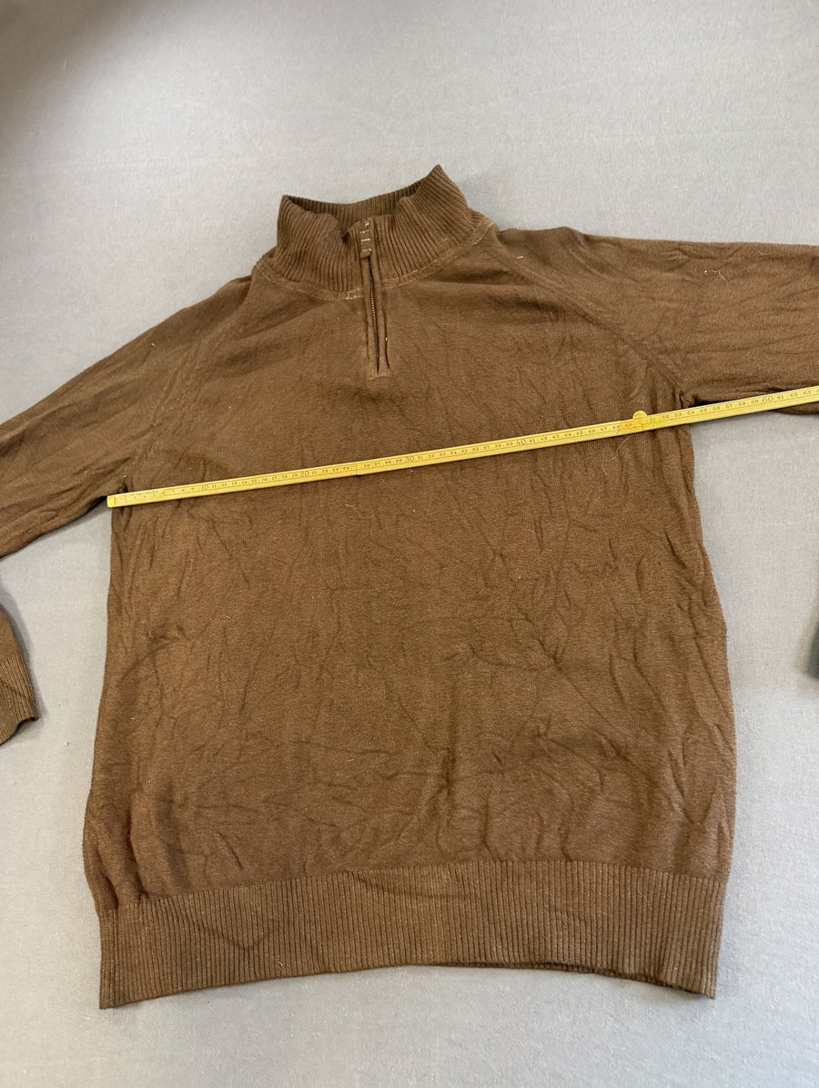 Bruine Timberland trui, maat L (quarter zip / halfrits pulli)