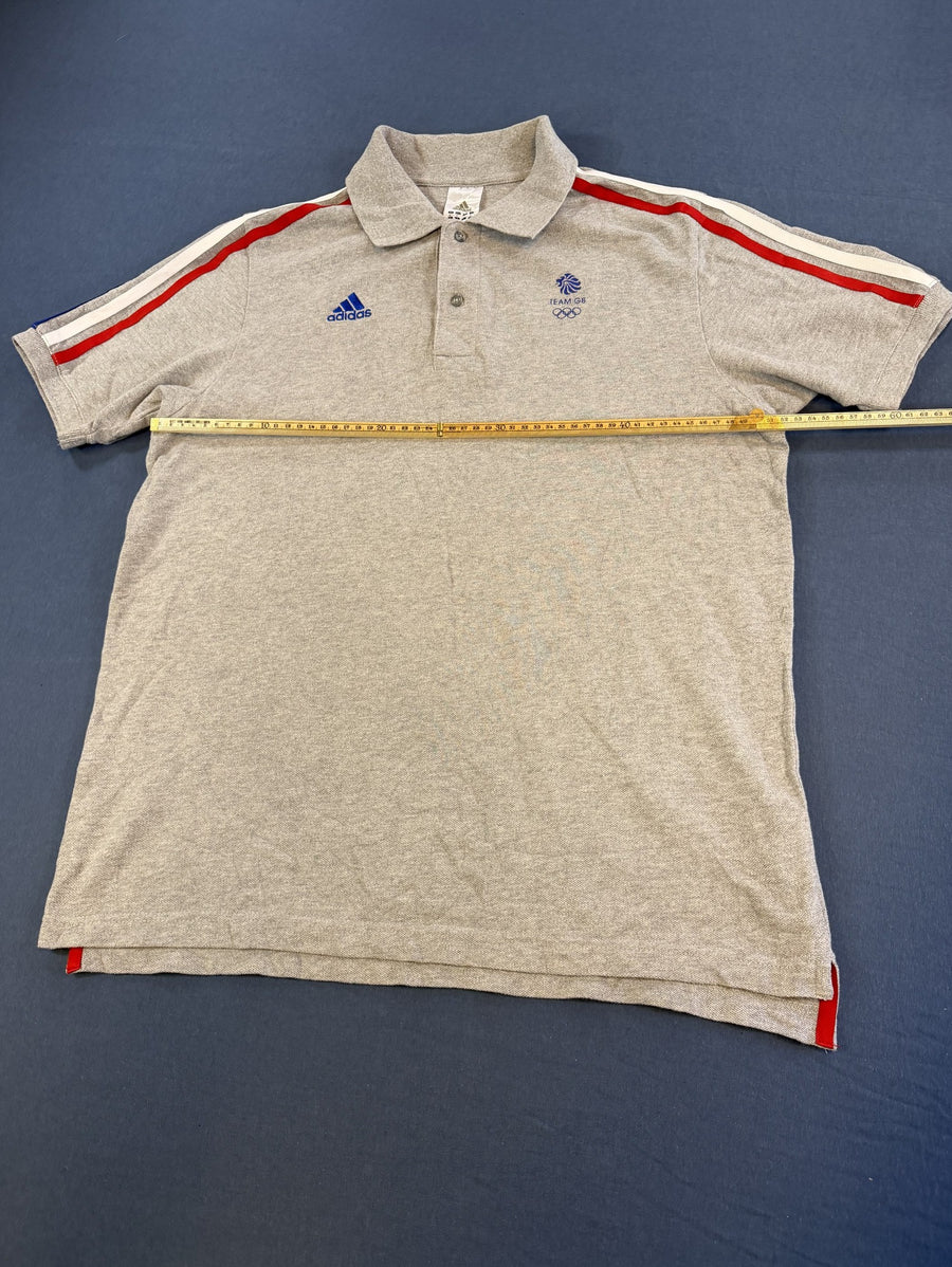 Grijze adidas Team GB polo (poloshirt / sportpolo), maat M