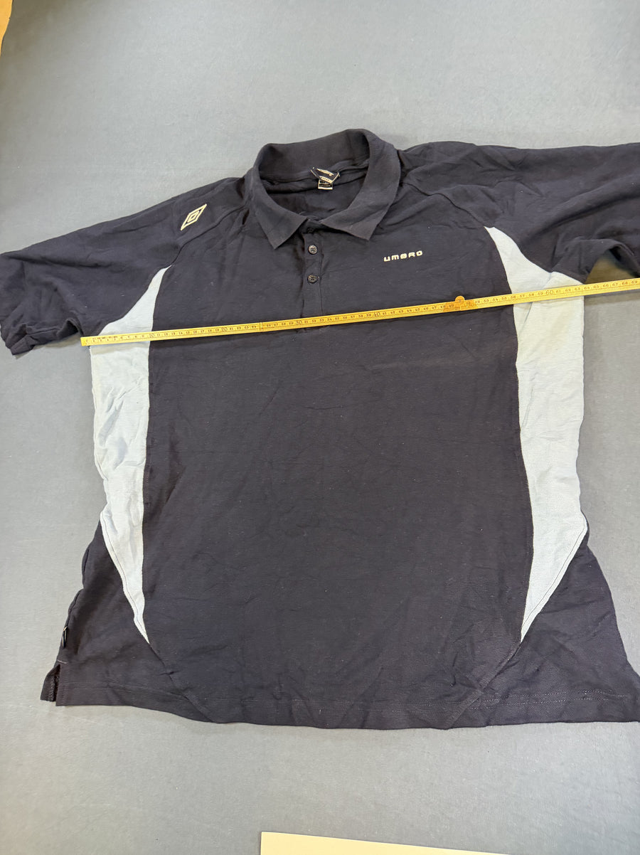 Blauw Umbro sportpolo (trainingsshirt met zijpanelen), maat XL