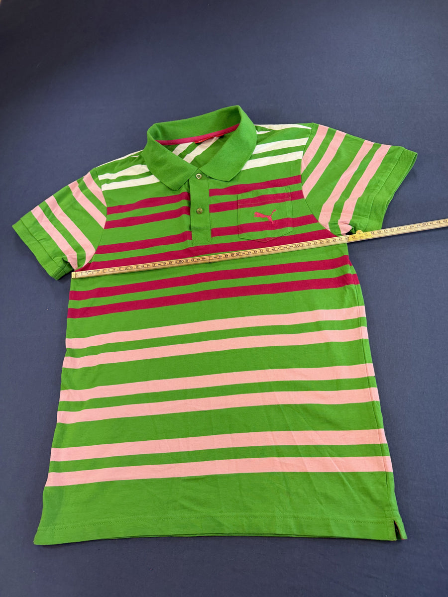 Groen gestreepte Puma polo (poloshirt / pique shirt), heren maat M