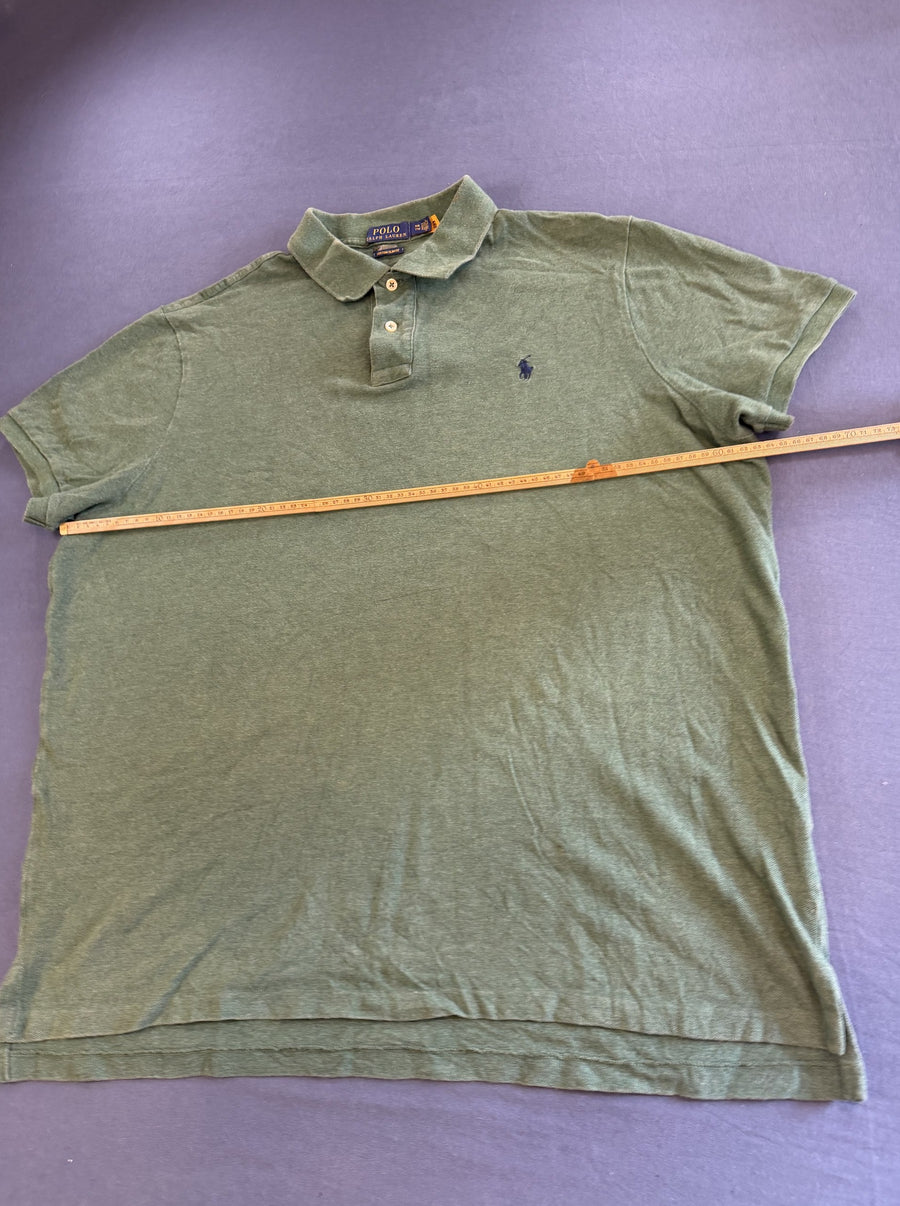 Olijfgroen Polo Ralph Lauren piqué polo, maat XXL Slim Fit (poloshirt / polo top) heren
