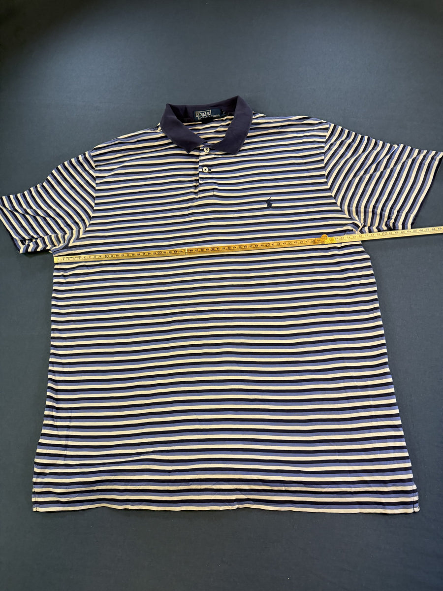 Polo Ralph Lauren polo blauw gestreept heren maat M katoen poloshirt