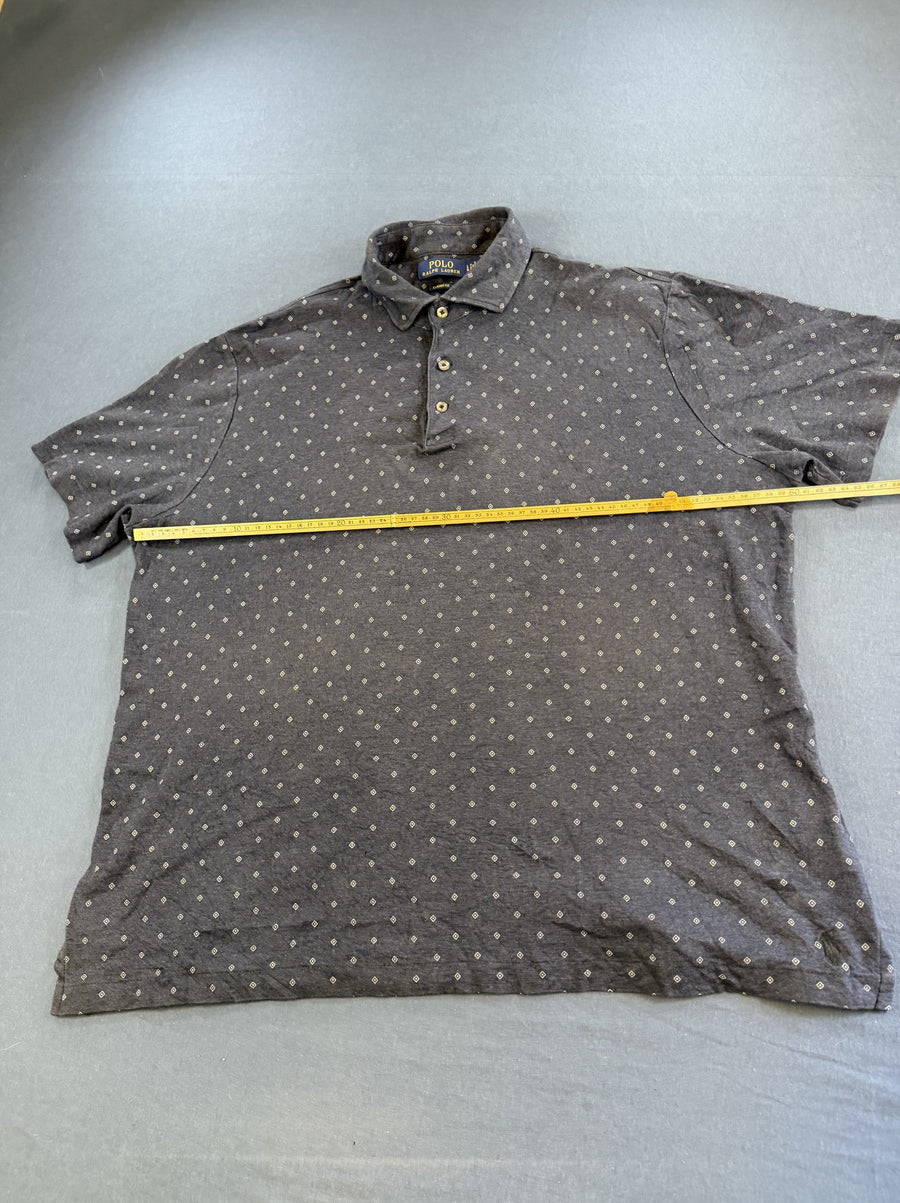 Grijze Polo Ralph Lauren poloshirt (polo / pique shirt) maat L met foulardprint