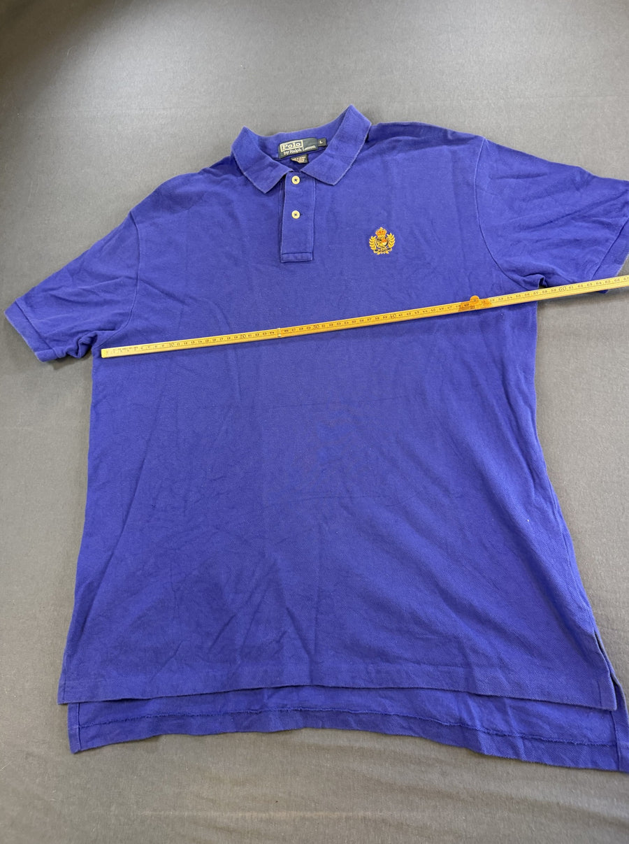 Blauwe Polo Ralph Lauren poloshirt (polo) maat L, goudkleurig ruiterlogo