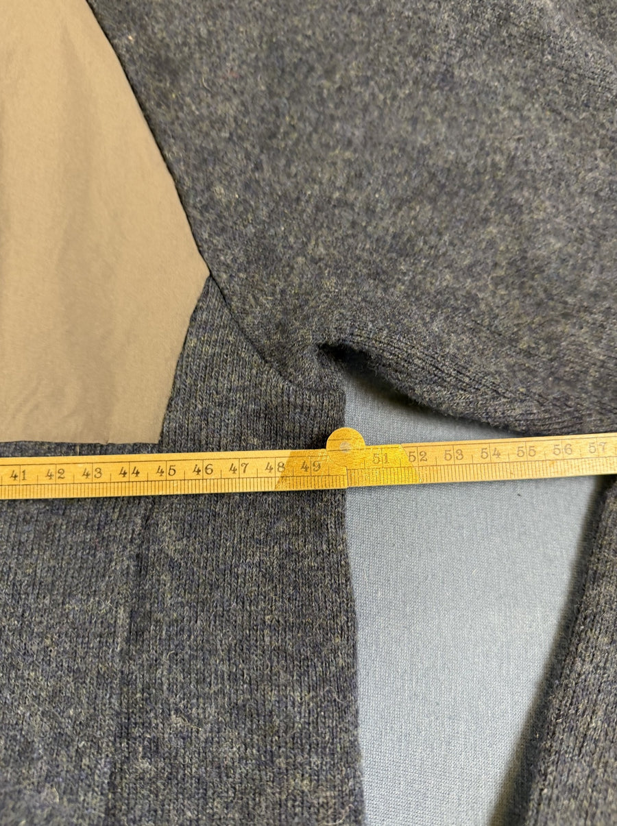 Blauw gemêleerd herenvest van The North Face (wolgebreide fleecetrui/fleecevest) maat M