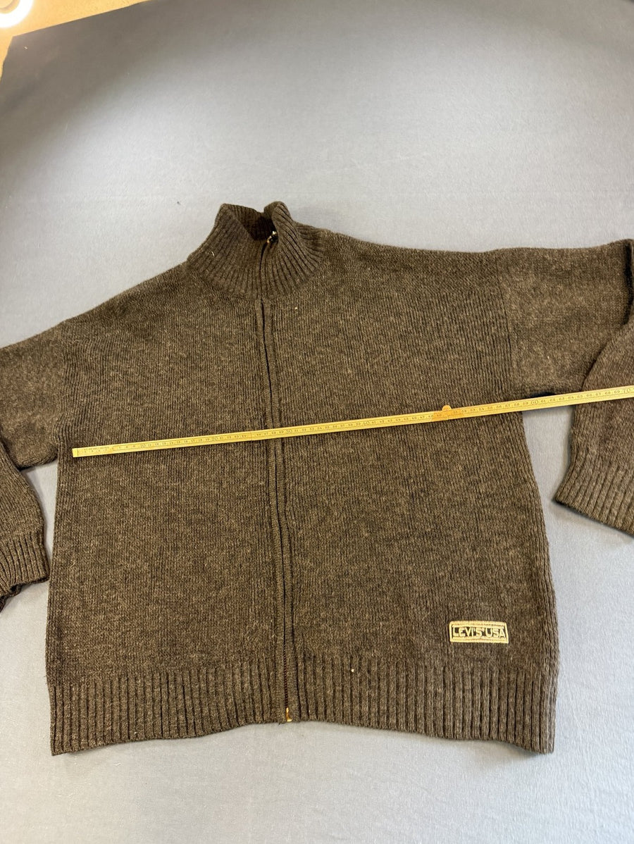 Grijs gebreid vest van Levi's (cardigan / breivest), maat XL