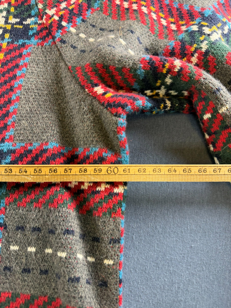 Tommy Hilfiger trui grijs geruit heren maat XL wol sweater pullover gebreid