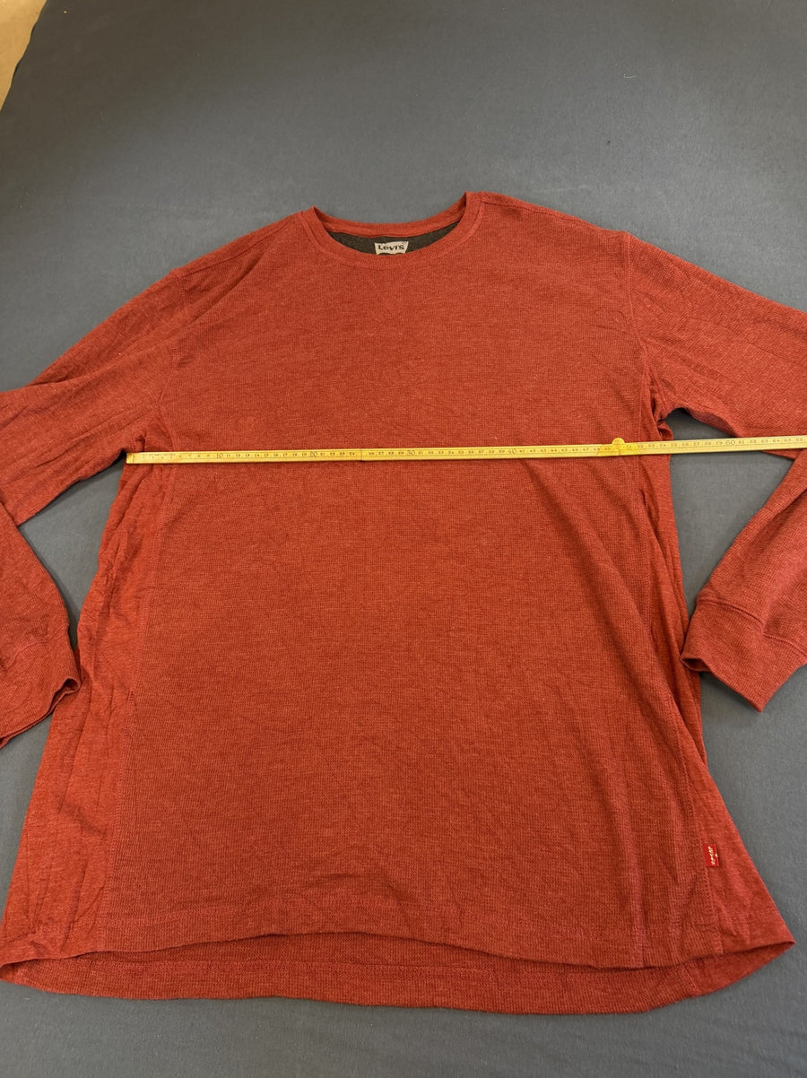 Rood – Levi's structuurtrui heren XXL (wafelpullover / waffle-knit trui)
