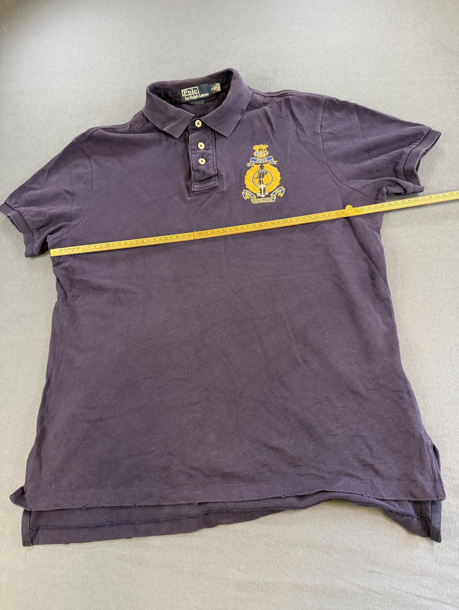 Diep Blauw Polo Ralph Lauren Heren Maat L (Poloshirt / Pique Polo) Custom Fit met Crest