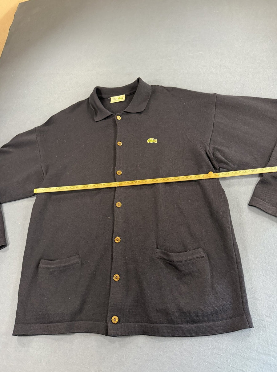 Blauwe Lacoste cardigan (piquévest/breivest), maat XXL