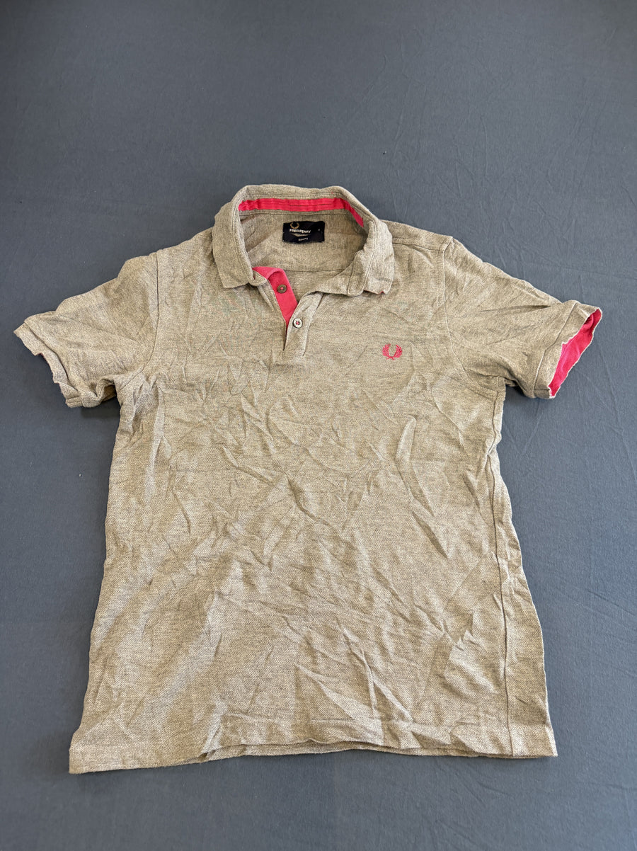 Grijs gemêleerd Fred Perry polo (piquéshirt), maat S
