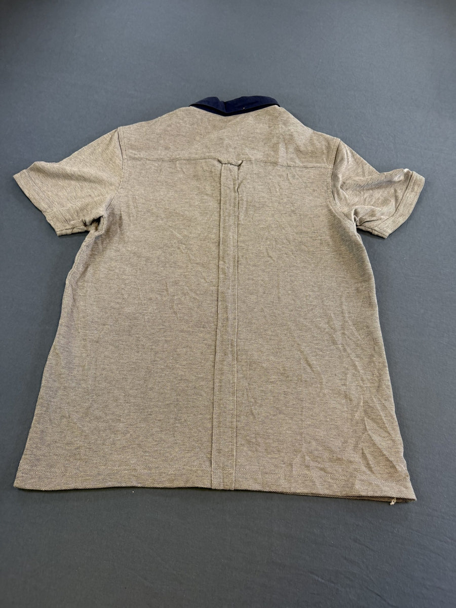 Grijze Fred Perry polo met navykraag (piqué poloshirt / sportpolo), maat M