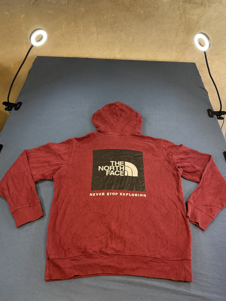 Rode The North Face sweater met boxlogo – maat M (hoodie / capuchonvest)
