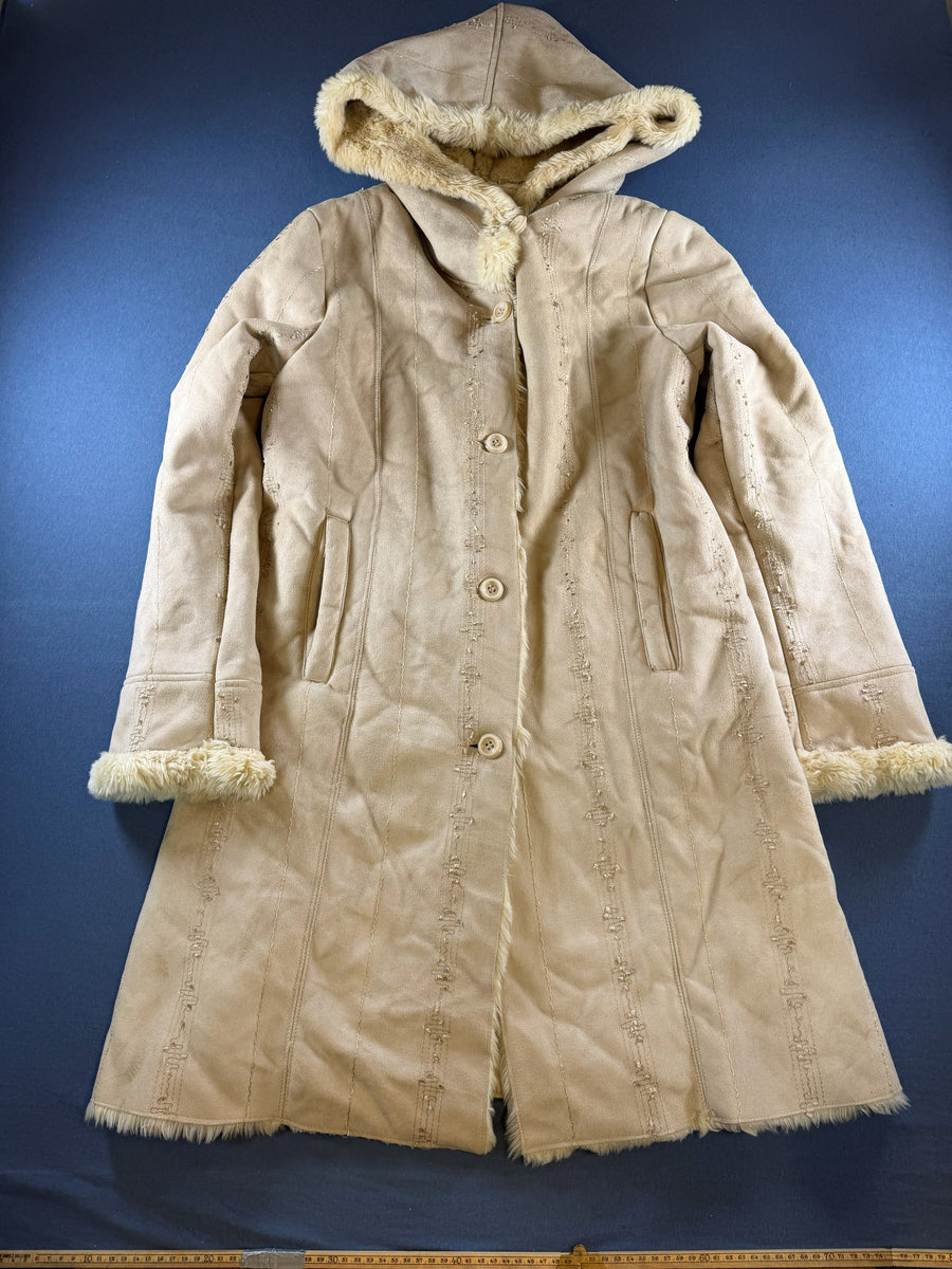 Vintage Dressing Afghaanse jas beige dames maat XL