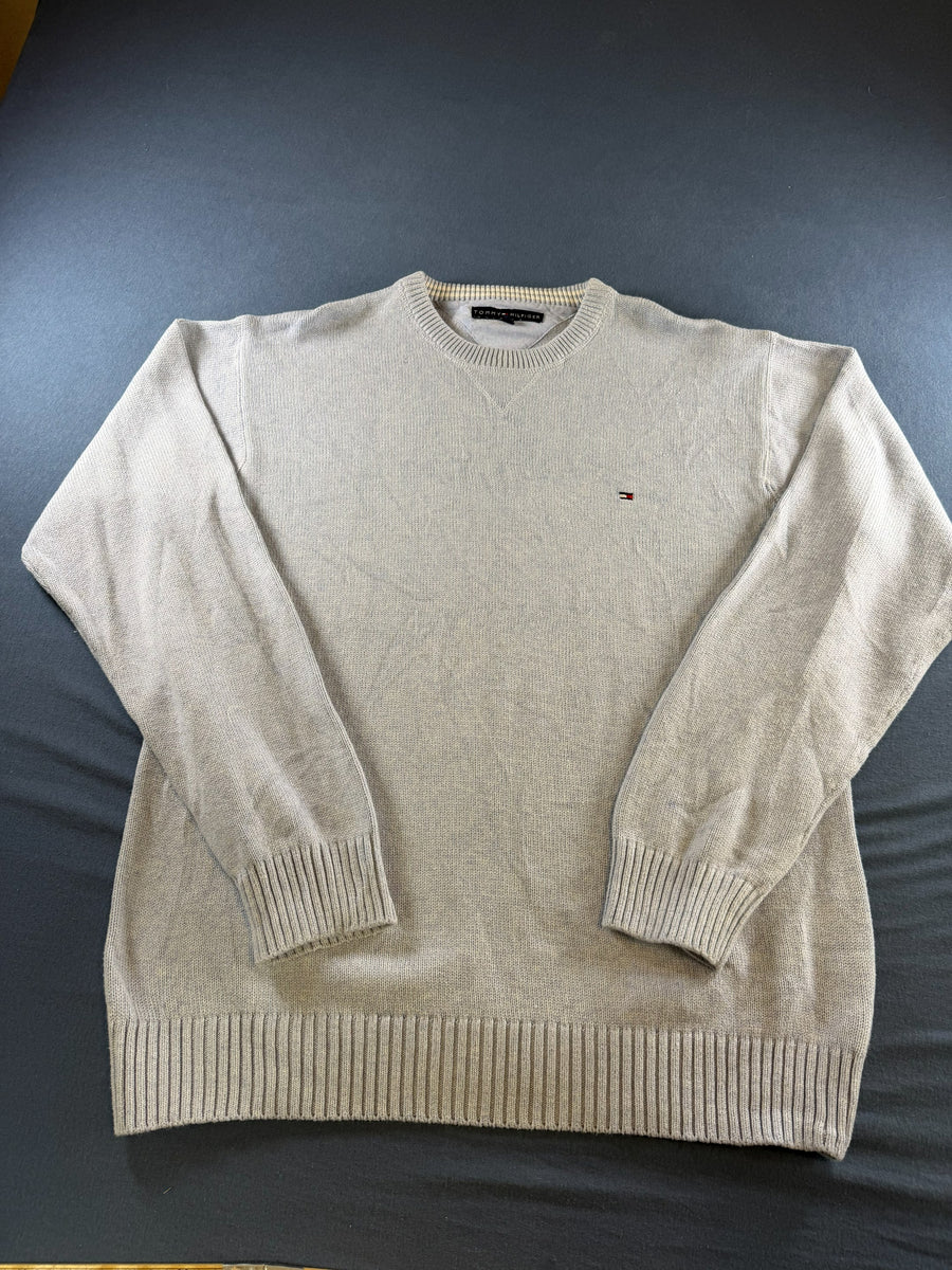 Tommy Hilfiger trui grijs heren maat L sweater pullover gebreid