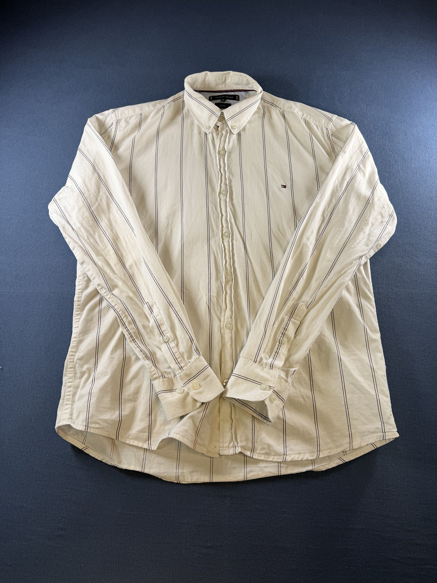 Tommy Hilfiger overhemd wit gestreept maat XL Slim Fit