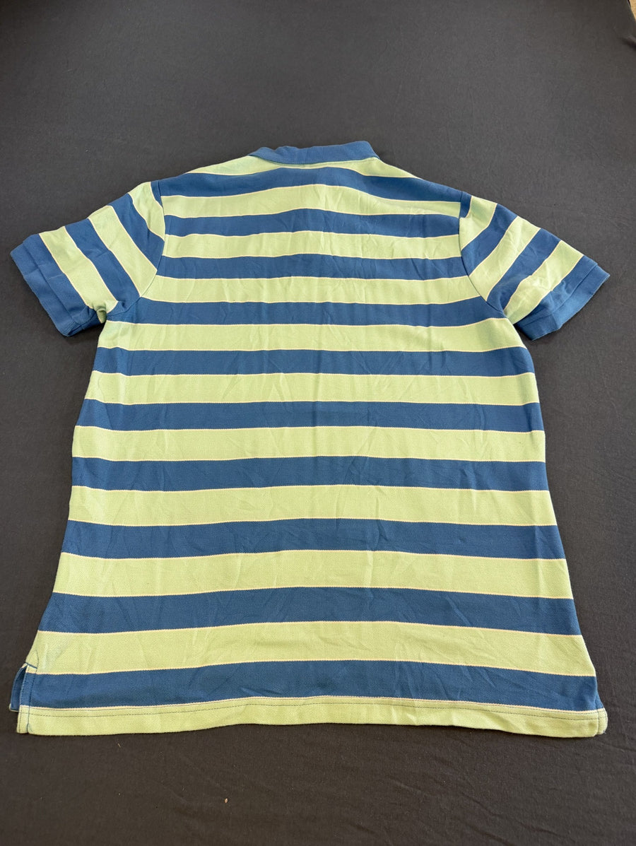 Blauw Nike piquéshirt met gele details, maat XL (poloshirt, jaren 90 vintage)