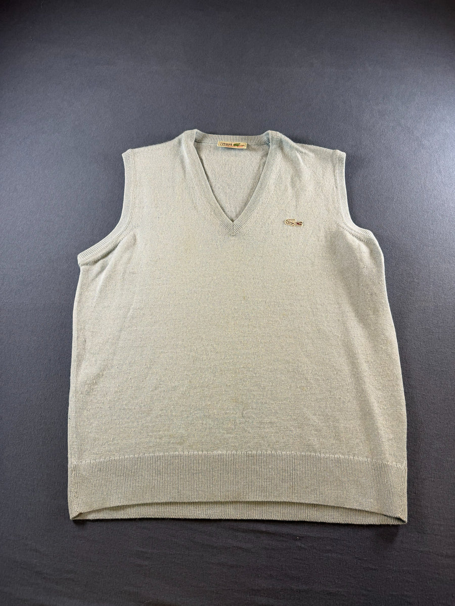 Lacoste vest grijs heren maat M cardigan knoopvest trui vintage