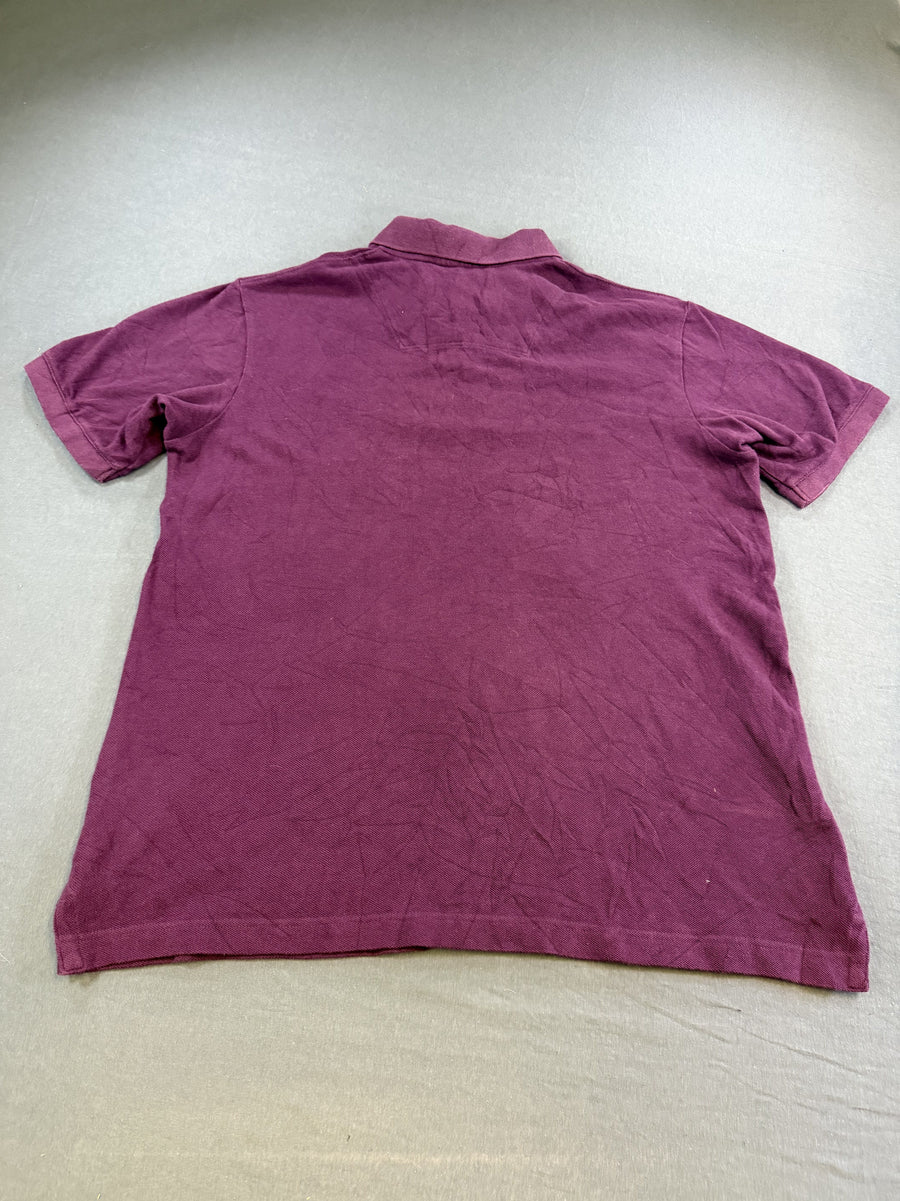 Paarse Timberland poloshirt, maat M (piqué polo met geborduurd boomlogo)