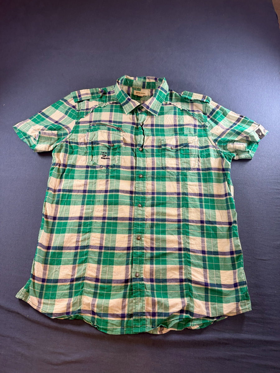 Diesel Blouse groen geruit