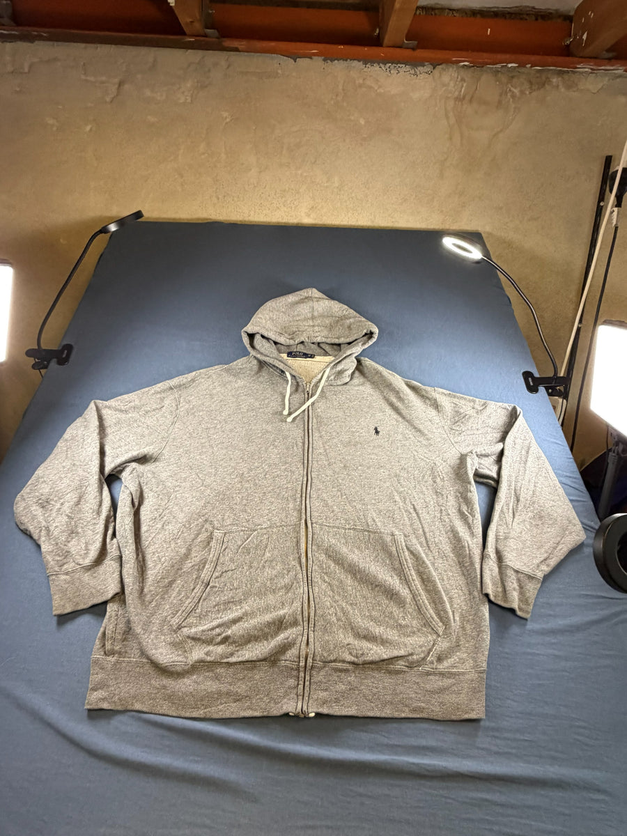 Polo Ralph Lauren hoodie met rits grijs heren katoen sweatvest ritsvest